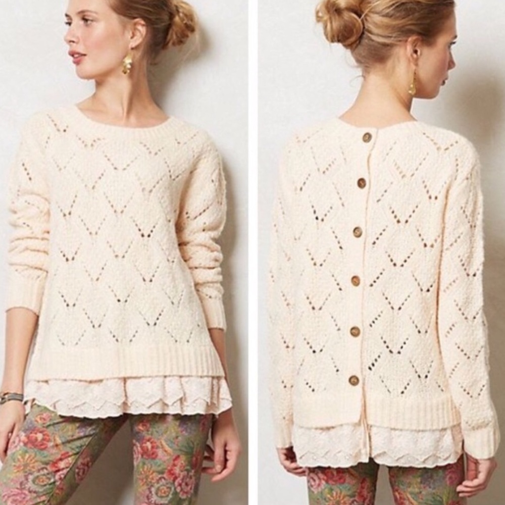 Anthropologie cream pullover